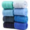 A pack of eight colored wool roving bundles for needle felting