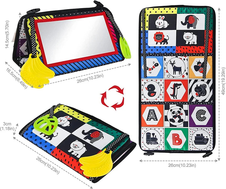 Soft Baby Cloth Book with Fun Mirror for Early Learning