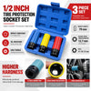 Impact Wrench Socket Set with Protective Sleeves (15-22mm)