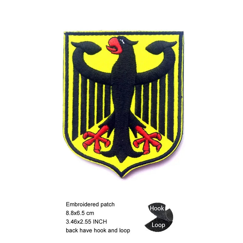 Luminous Reflective German Eagle Patch with Hook-and-Loop Backing