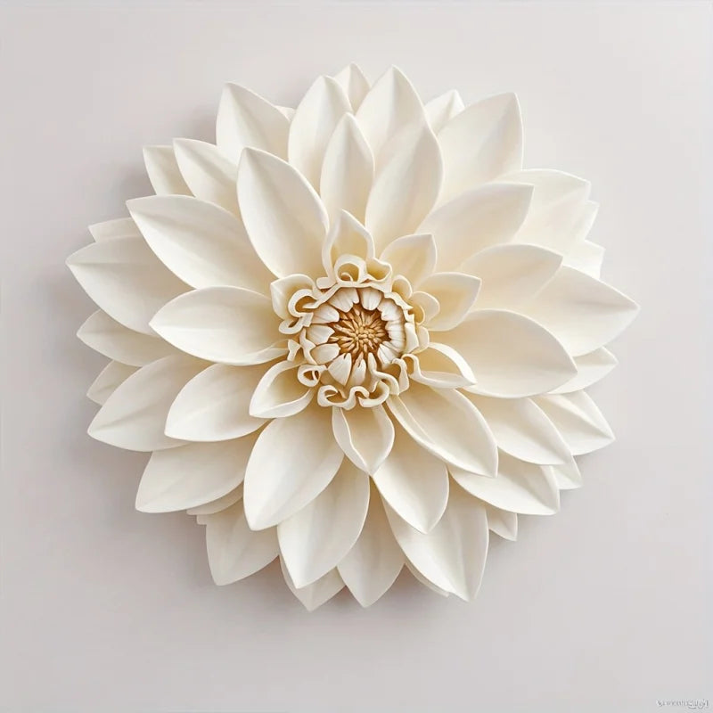 A white lotus flower silicone mold with layered petals shown from above.