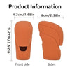 Orange silicone gear shift cover shown from the front and sides.