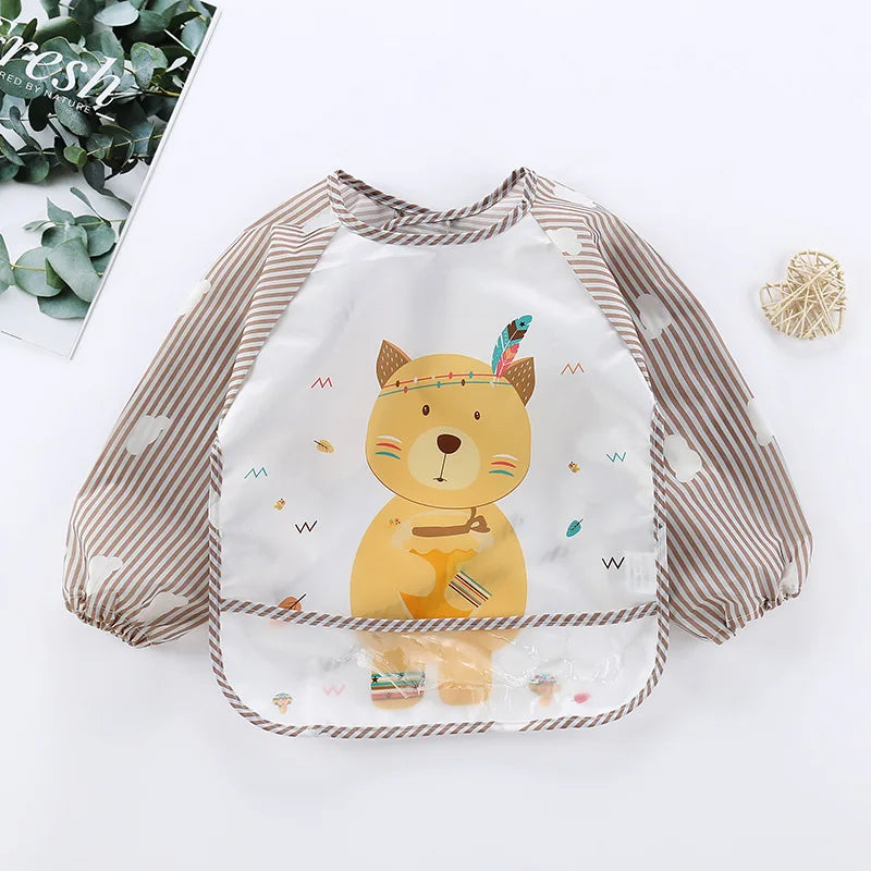 Waterproof Long-Sleeve Baby Feeding Smock