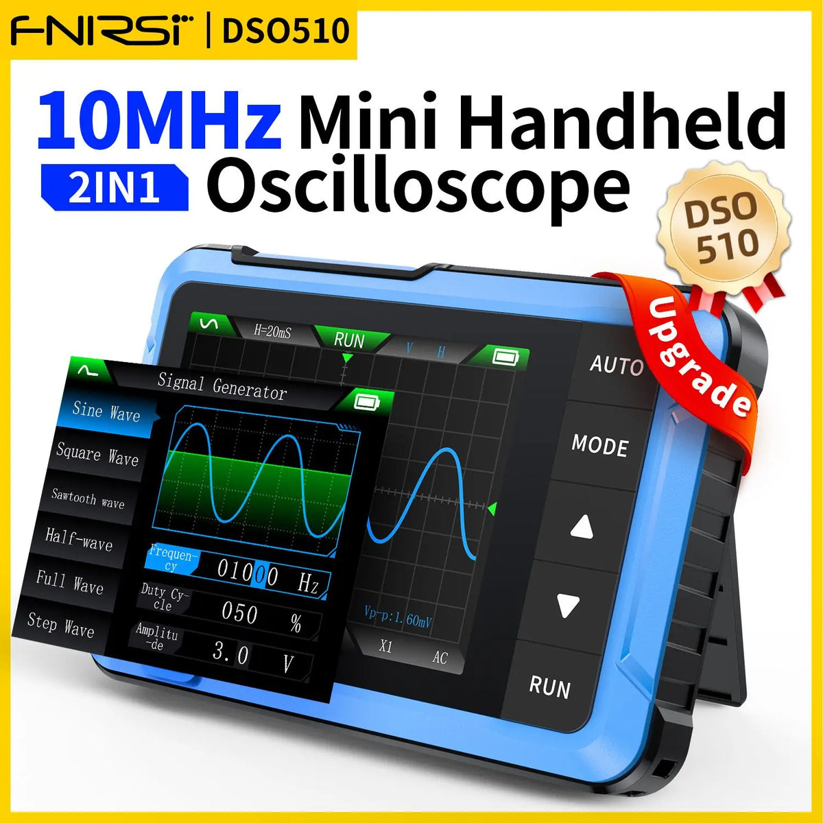Handheld Digital Oscilloscope with Built-in Signal Generator