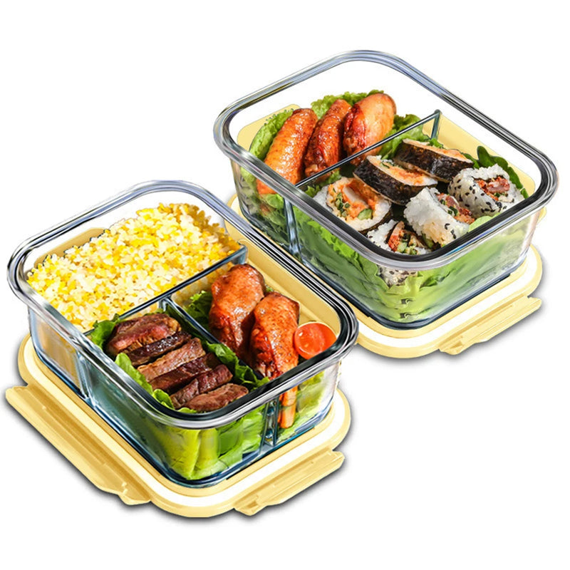 Boîtes de conservation alimentaires en verre borosilicate avec couvercles hermétiques