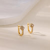 Boucles d'oreilles créoles en zircon cubique ton or