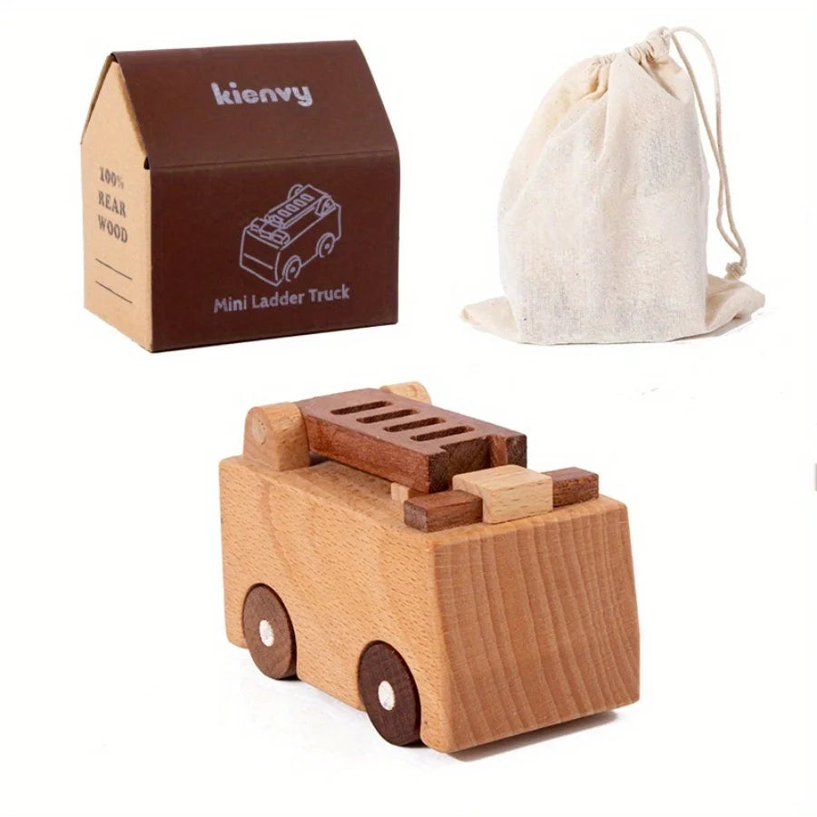 Wooden Engineering Vehicle Toy Set (11 Pieces)