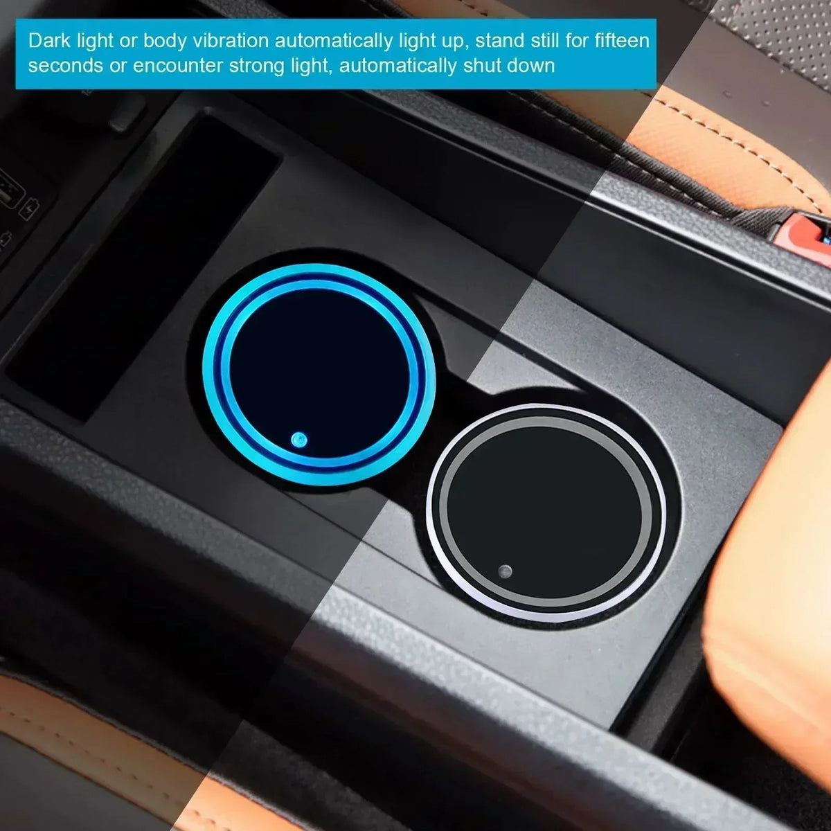 LED Cup Holder Coasters with 7 Color-Changing Lights