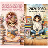 5-Year Monthly Planner with Reading-Themed Cover, Lay-Flat Spiral Binding