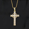 Iced-Out Celtic Cross Pendant Necklace
