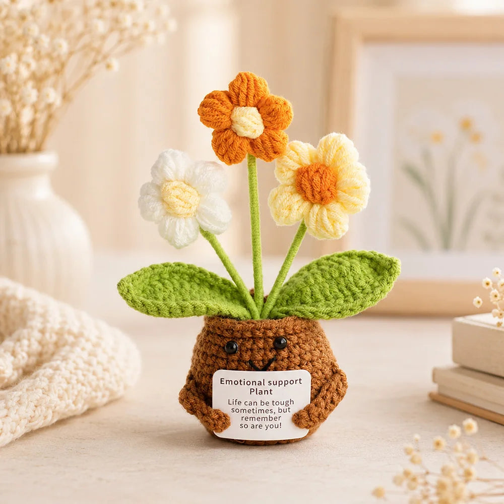 Handmade Crochet Amigurumi Doll with Love and Encouragement