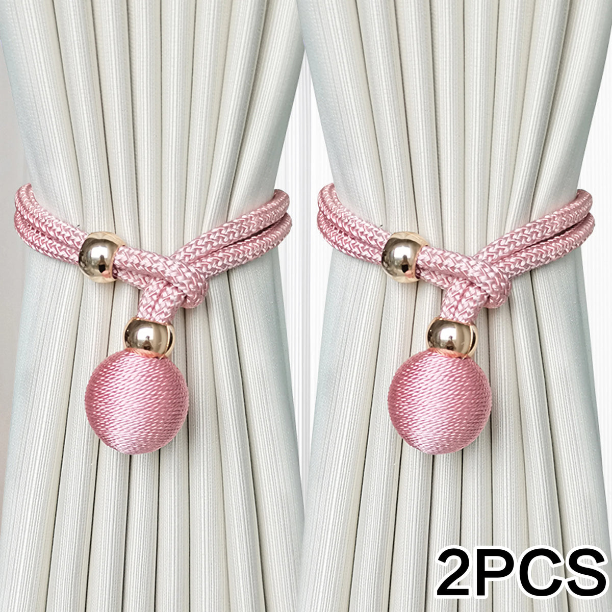 Adjustable French Ball Curtain Tiebacks (Set of 2)