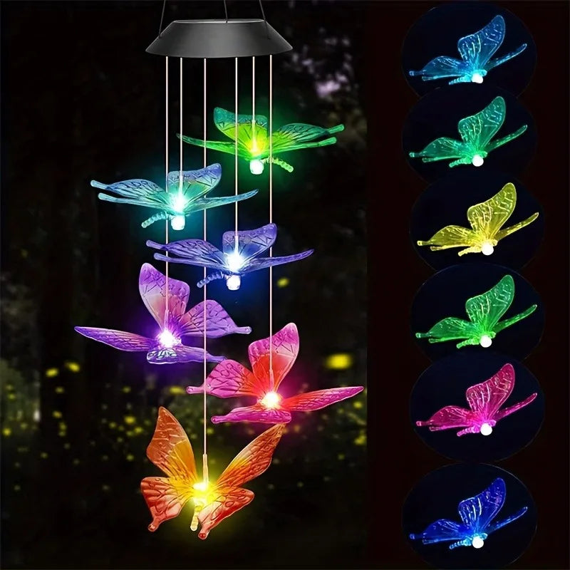 Solar-Powered Color-Changing Wind Chime