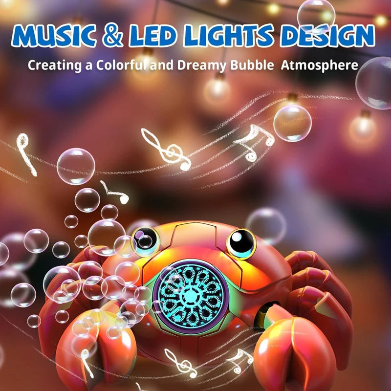 A robotic crab product designed for music and LED lights creating a colorful bubble atmosphere.