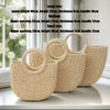 Handwoven Rattan Half-Moon Beach Bag