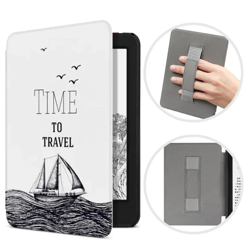 Premium Leather Case for Kindle Paperwhite (2024) with Hand Strap & Auto Sleep/Wake