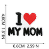 Red 3D Embroidered Iron-On Patches for Clothing & Crafts