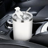 Doppelwandiges Edelstahl-Tumbler mit Deckel und Strohhalm