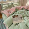 4-Piece Cotton Bedding Set with Duvet Cover, Flat Sheet, and Pillowcases
