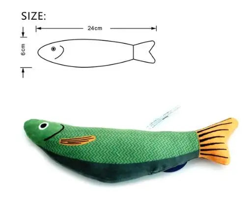 Interactive Fish Catnip Plush Toy with Squeaker