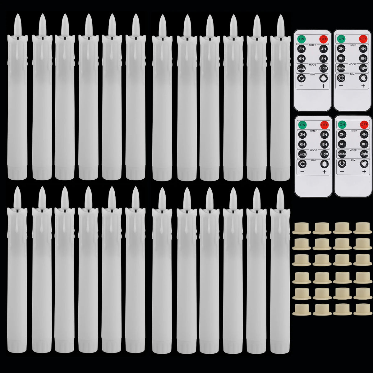 LED Flameless Taper Candles with Remote Control