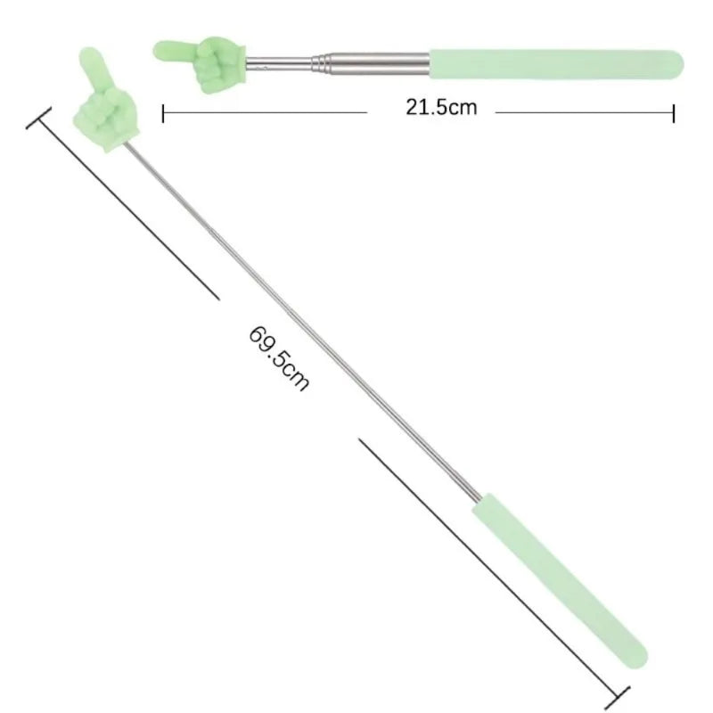 Telescopic Stainless Steel Teaching Pointer with Finger Design