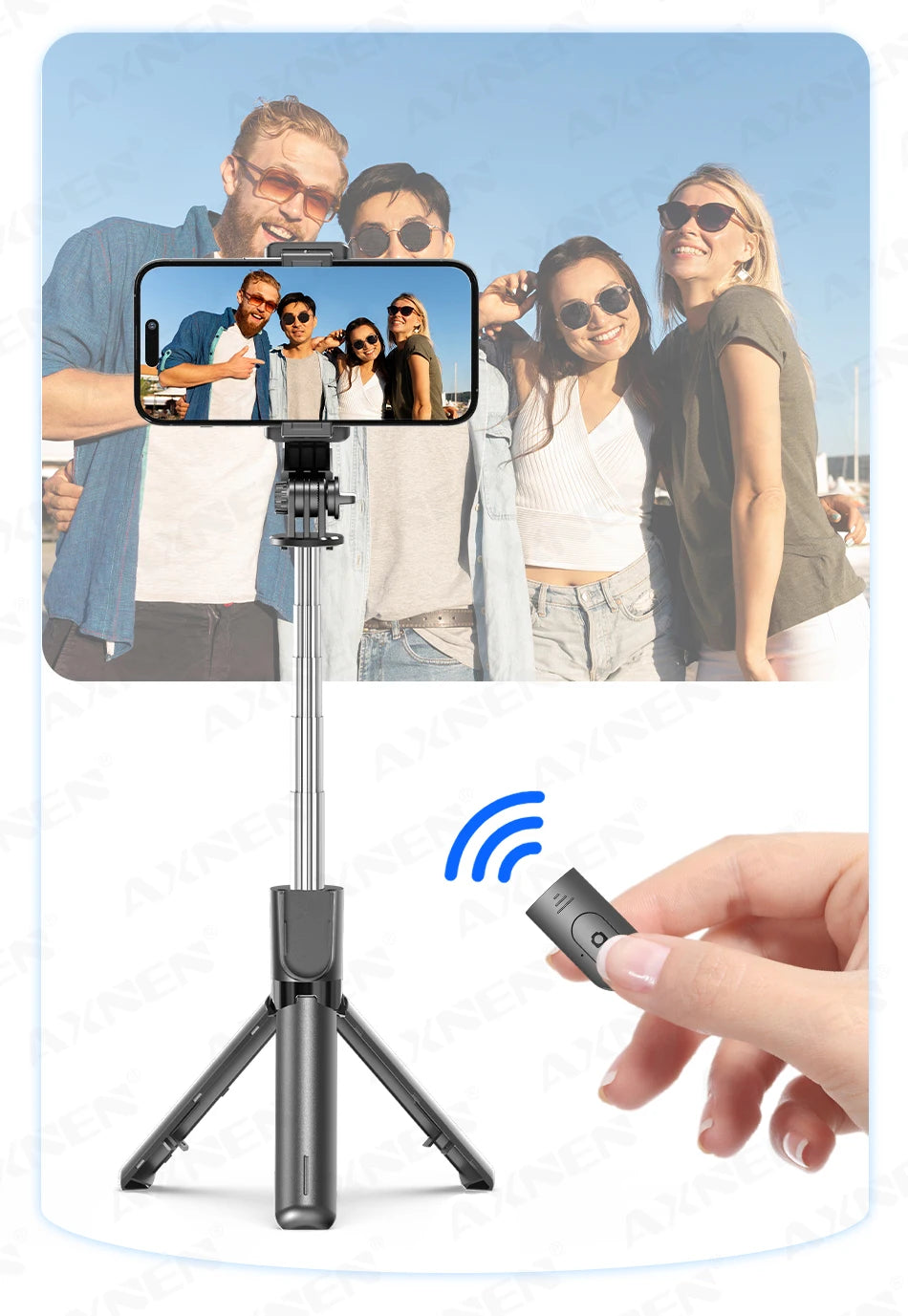 Portable Selfie Stick Tripod with Bluetooth Remote