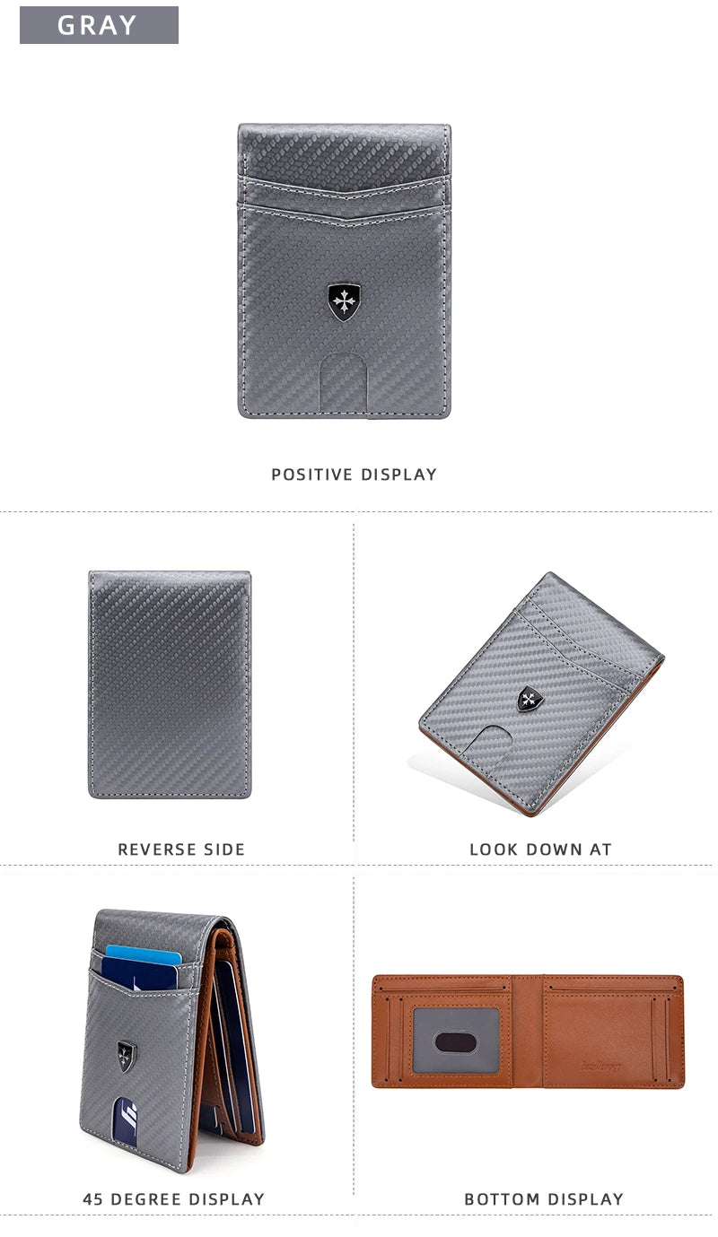 Slim PU Leather Bifold Wallet with Card Holder