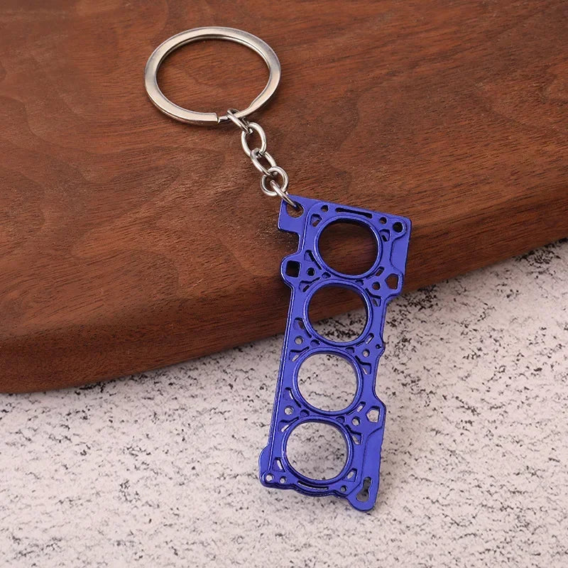 Gearbox Keychain with Turbo Hub and Brake Disc Pendant