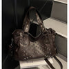 Rivet Punk Large Capacity Tote Bag with Adjustable Crossbody Strap