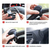 Instructions showing how to attach a 360 degree steering wheel knob for one-hand control using screws.
