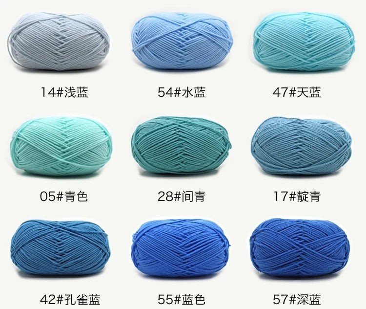4-Ply Soft Cotton Blend Yarn for Knitting and Crochet