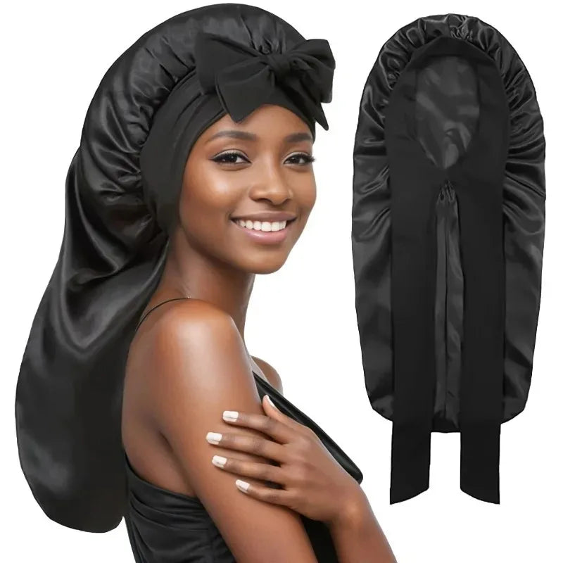 Extra Large Satin Sleep Bonnet for Curly Hair, Dreadlocks, and Braids