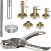 Metal Double Cap Rivets with Setting Tool Kit for Leathercraft & Repairs
