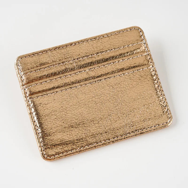 Slim Leather Card Holder with 4 Slots