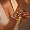 Pulseras de Resina con Cuentas y Colores Vivos (Set de 4)
