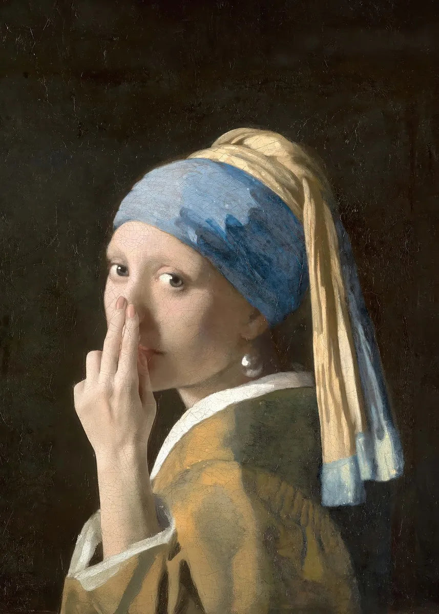 Mona Lisa Funny Bathroom Wall Art Canvas Print