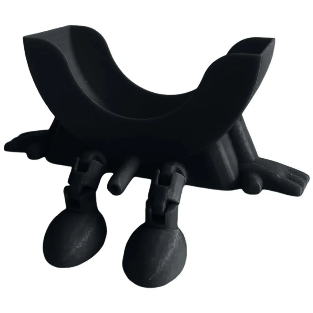 Black 3D sponge holder with a hanging design for the kitchen sink