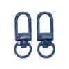 A pair of blue alloy lobster clasp hooks for DIY jewelry making
