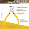 Yellow leather hole punch pliers with Cr-V punch head and non-slip grip