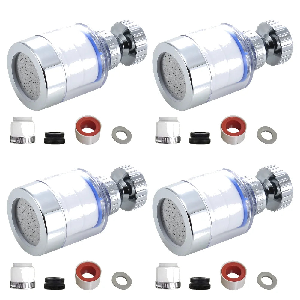 Stainless steel kitchen faucet water filter with splash guard and various replacement parts