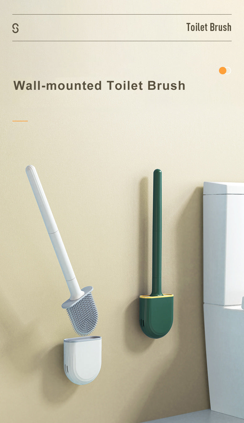 Silicone Toilet Brush with Wall-Mount Holder