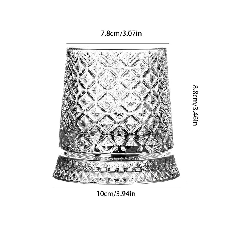 Vaso de Whisky de Cristal con Base Giratoria 360°