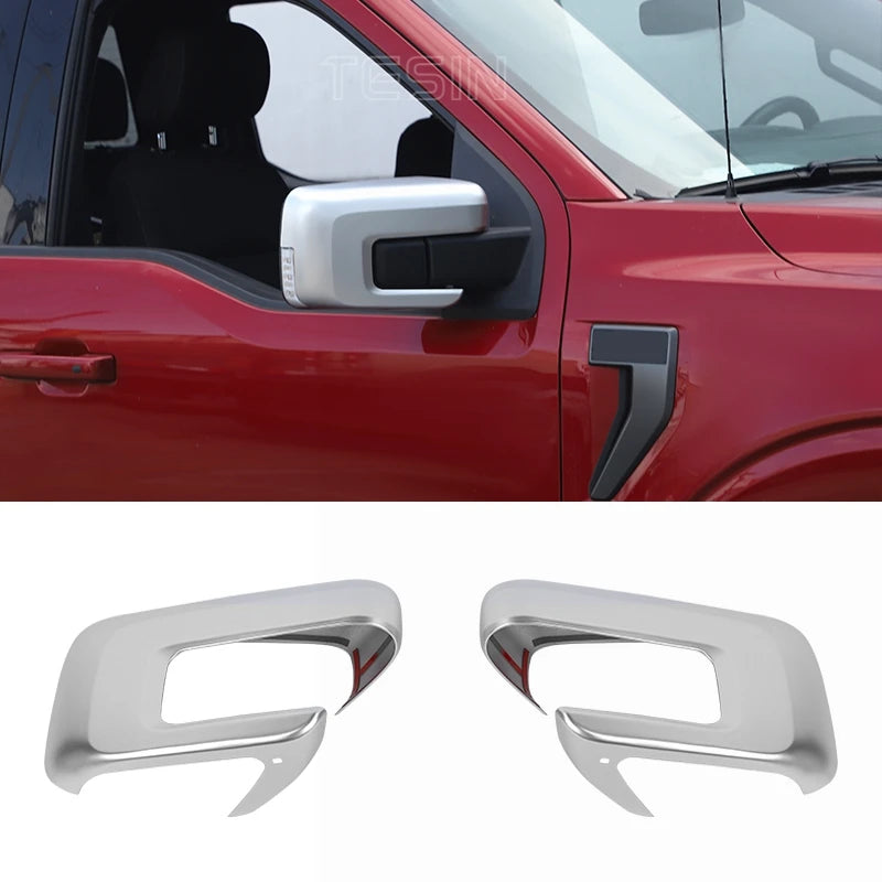 Carbon Fiber Look Mirror Cover for Ford F-150 (2021-2025)