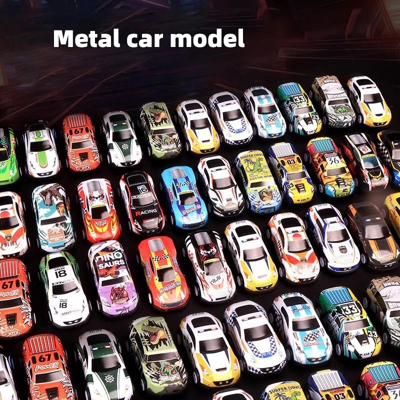 A collection of 48 diecast metal car models displayed on a dark background.