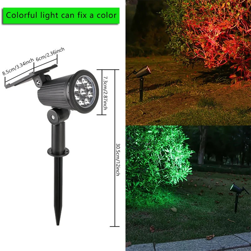 Solar-Powered RGB LED Landscape Spotlight
