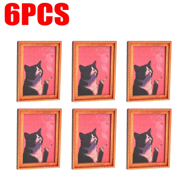 Cat Frame Fridge Magnets Set