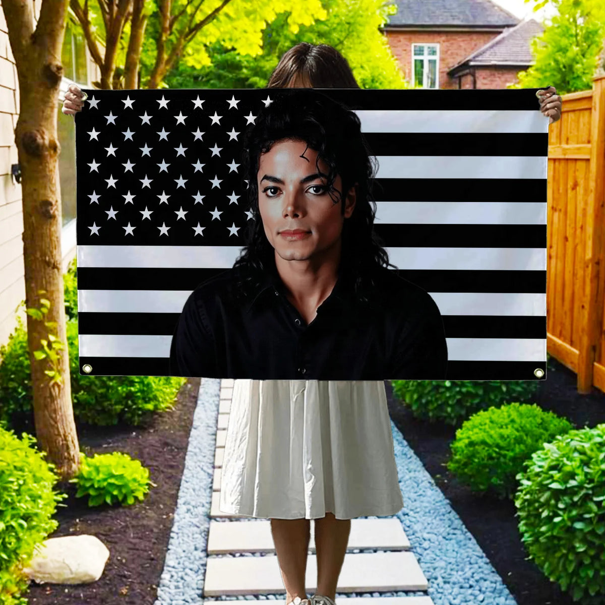 Michael Jackson Tribute Flag - Black American Tapestry Wall Hanging