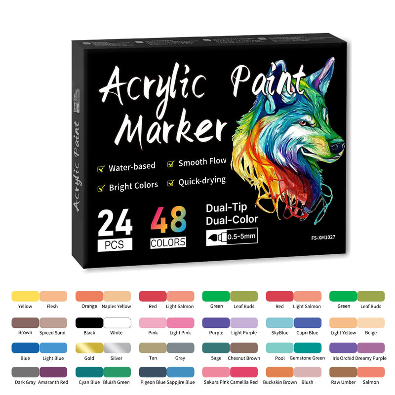 Dual-Tip Acrylic Paint Markers