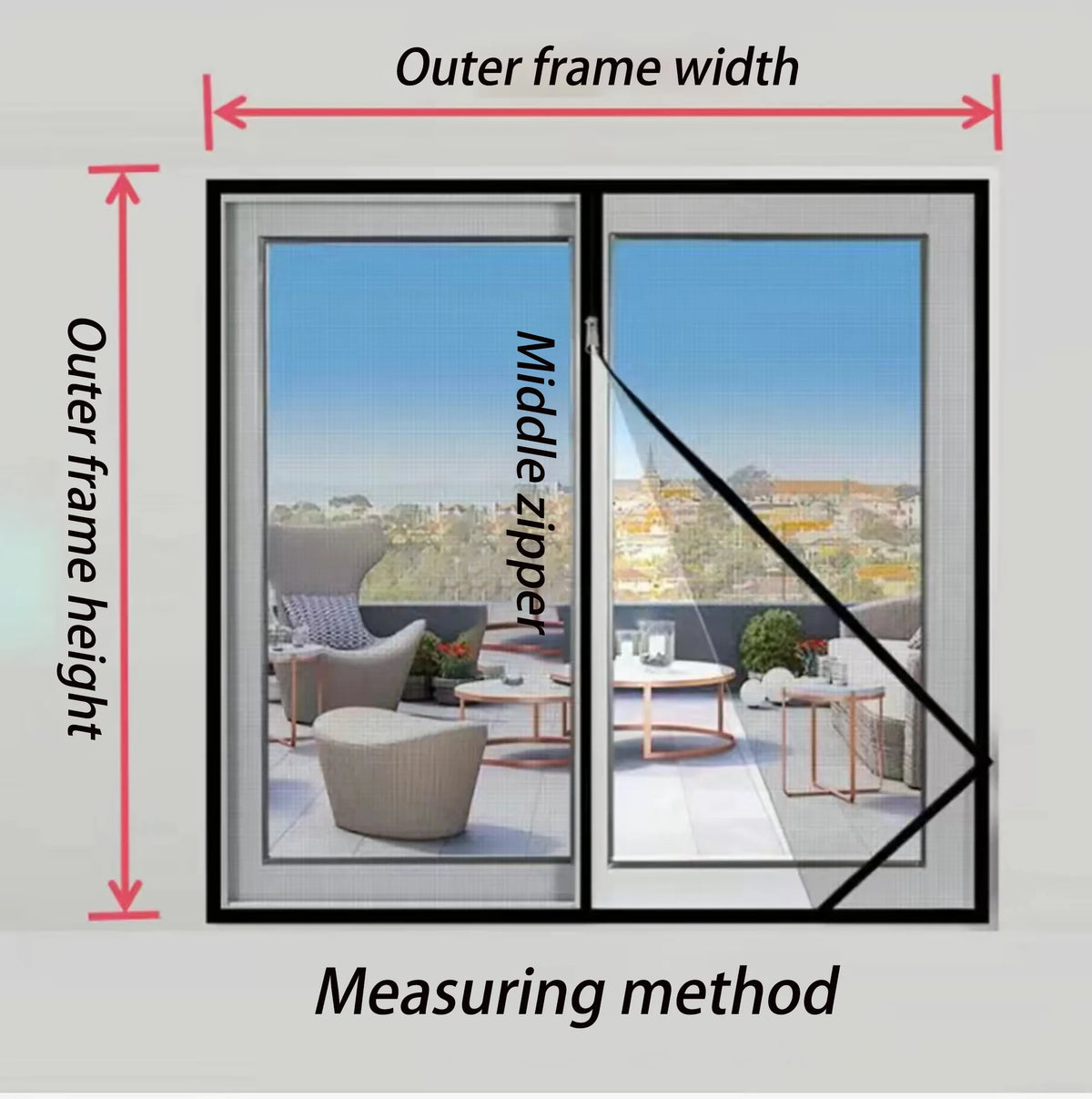Self-Adhesive Zippered Mosquito Net Window Screen